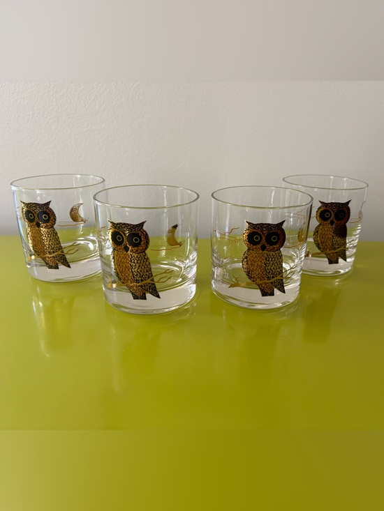 Other - Vintage Couroc Owl Low Ball Glass